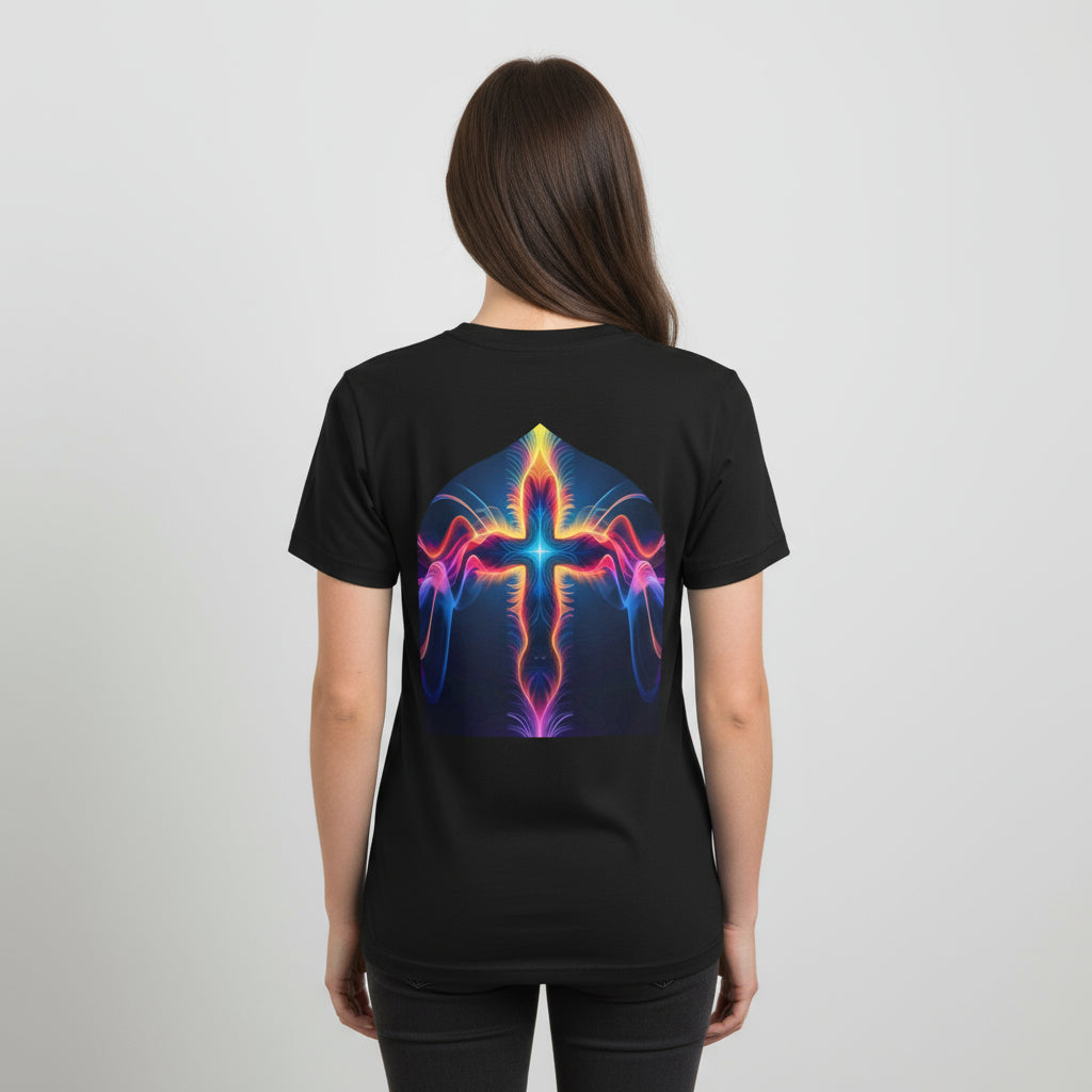 Wired for Worship.  Electric Cross Graphic Tee - Unisex Jersey Short Sleeve Shirt