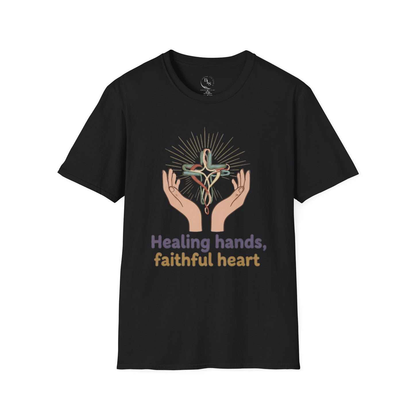 Healing Hands T-Shirt — “Healing hands, faithful heart” Christian Medical Gift