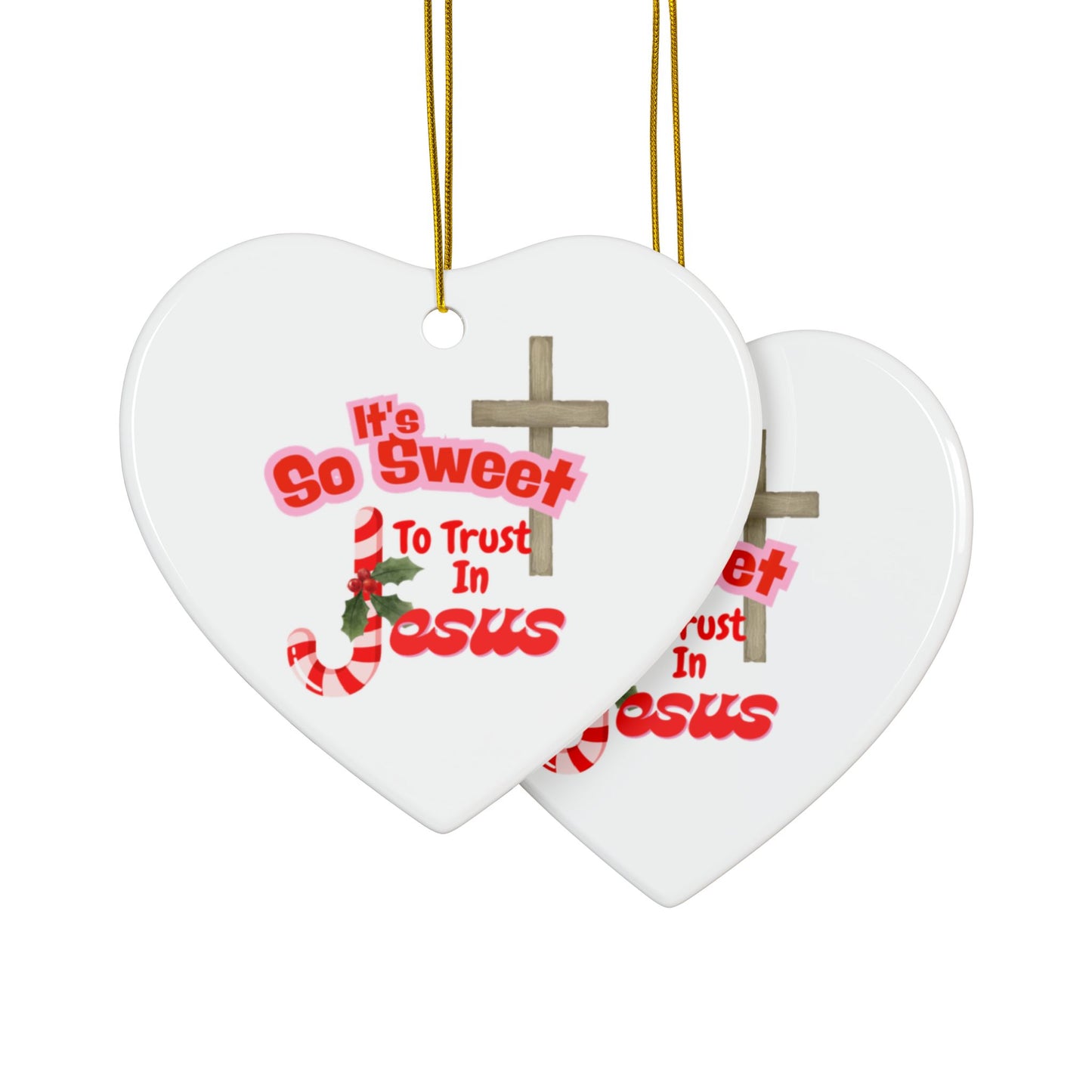 Ornament - Sweet to Trust in Jesus Candy Cane Ornament, 2-Side Print