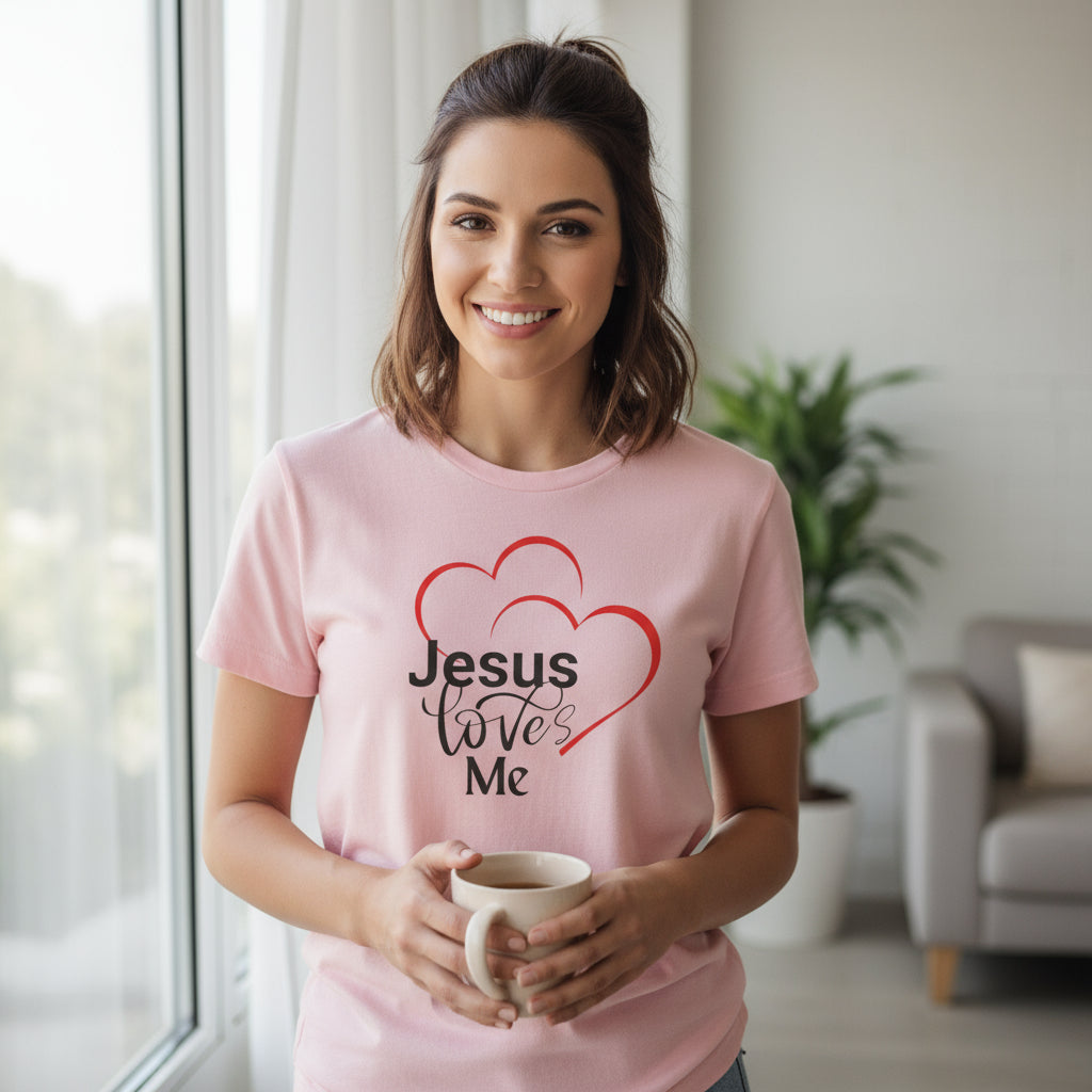 Heartfelt Christian Tee, Jesus Loves Me Shirt, Religious Gift, Faith-Based Apparel, Unisex T-Shirt, Spiritual Wear