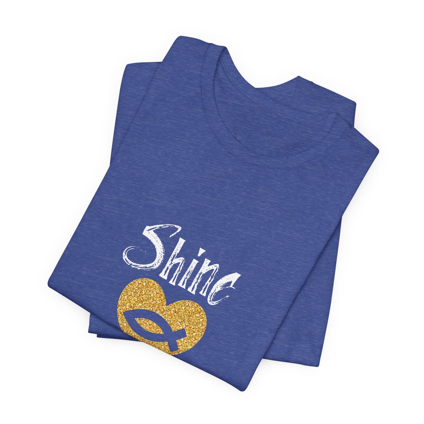 Shine for Jesus T-Shirt — Christian Faith Heart & Ichthys Tee