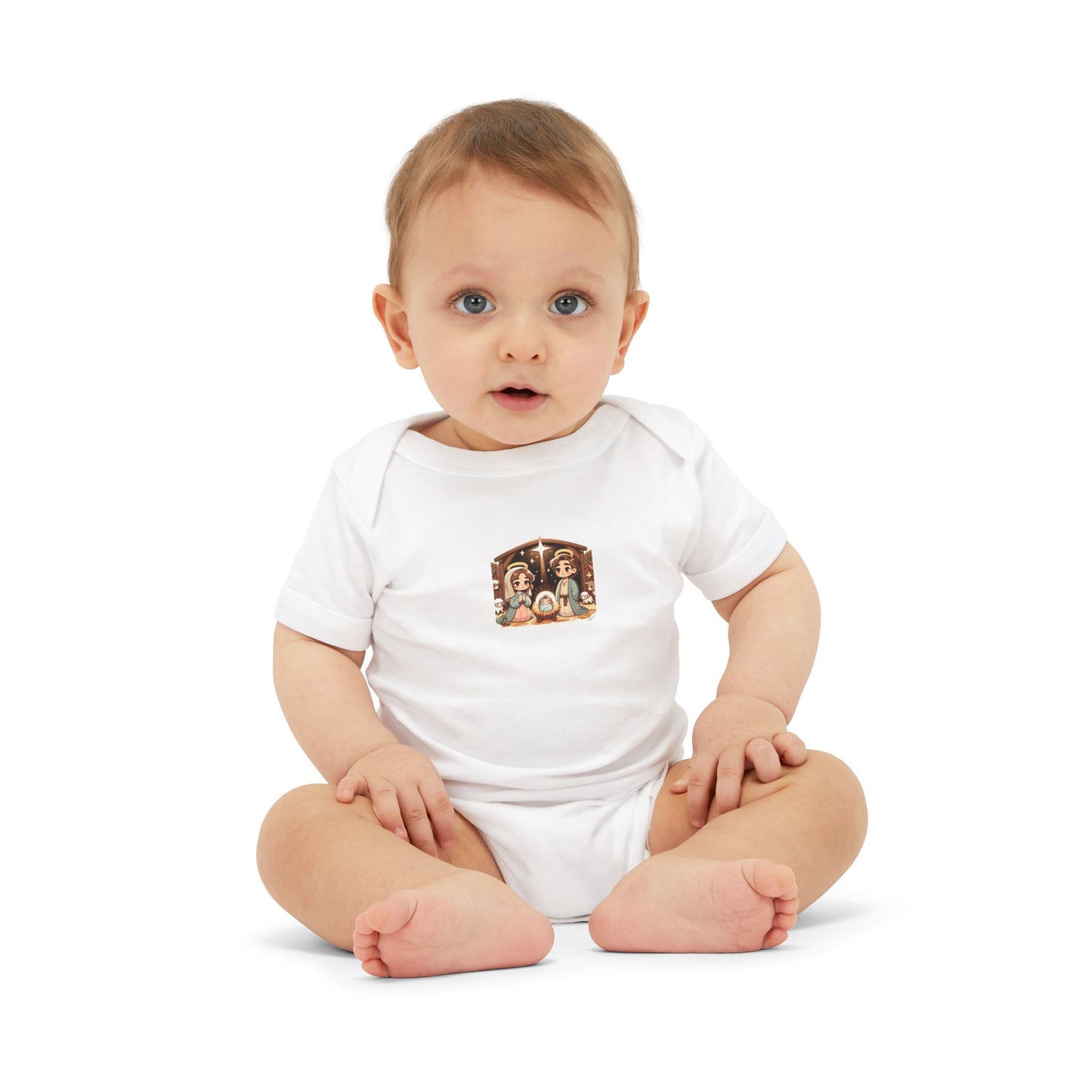 Infant Onesie with Nativity Scene – Baby Christmas Bodysuit