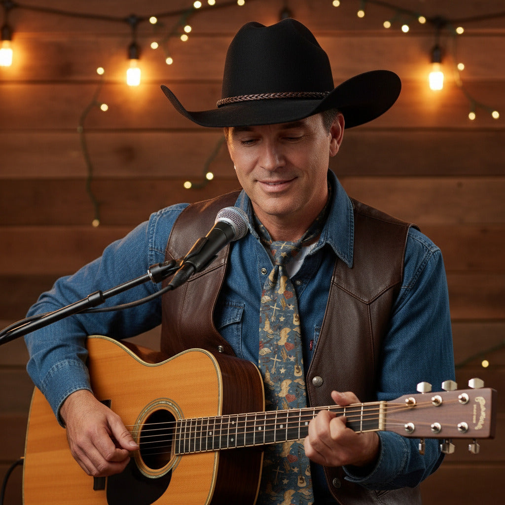 Country Gospel Music Necktie - Perfect for Musicians & Concerts