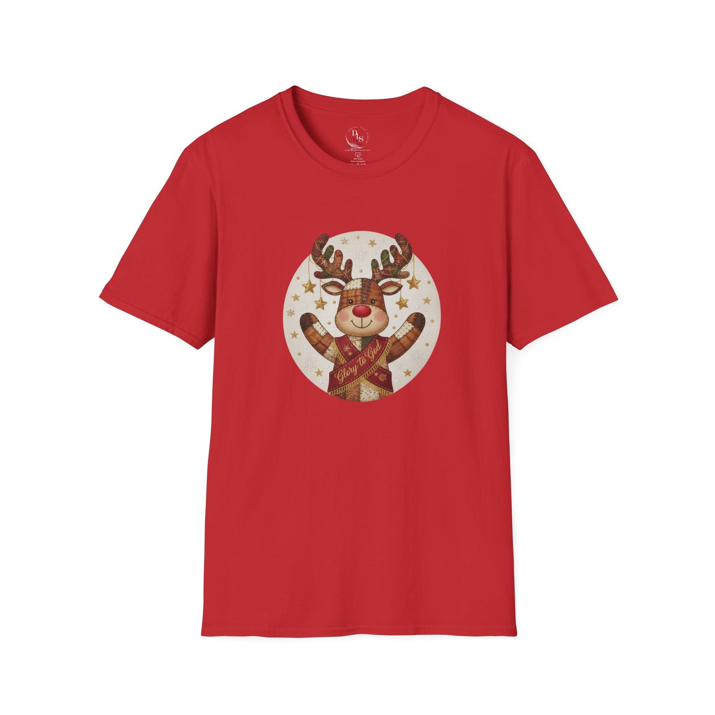 Christmas Reindeer Glory God in the Highest Smile T-Shirt