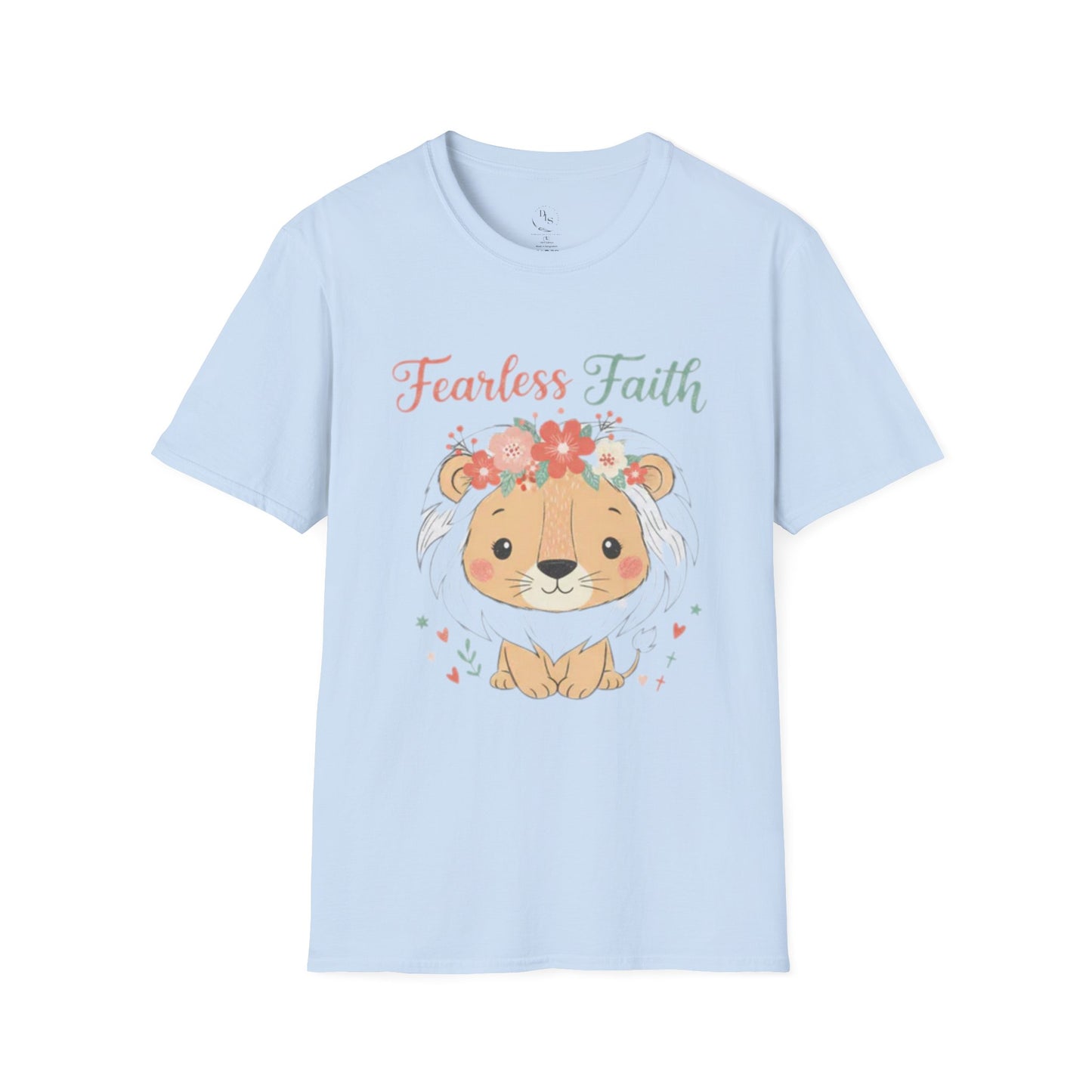 Fearless Faith Lion T-Shirt — Cute Floral Lion Christian Tee