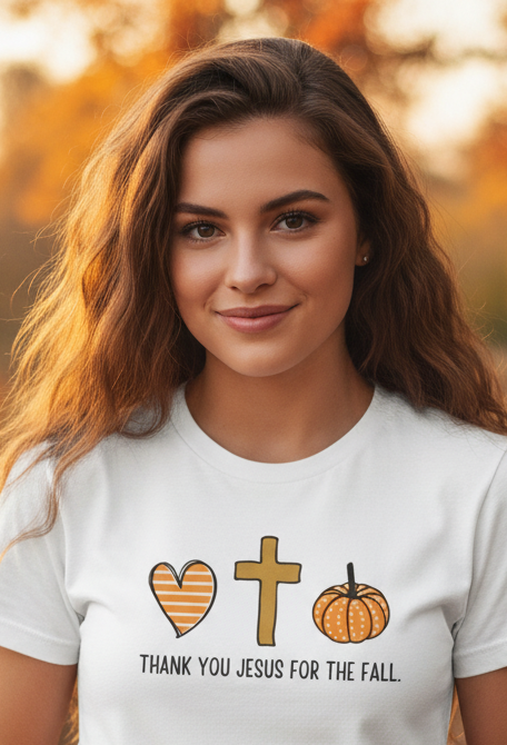 Thank You Jesus For The Fall - Jersey Short Sleeve Tee