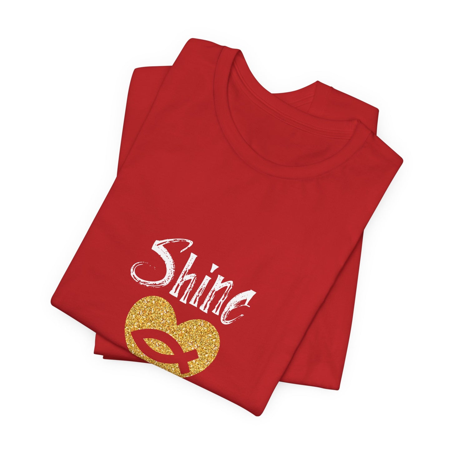 Shine for Jesus T-Shirt — Christian Faith Heart & Ichthys Tee