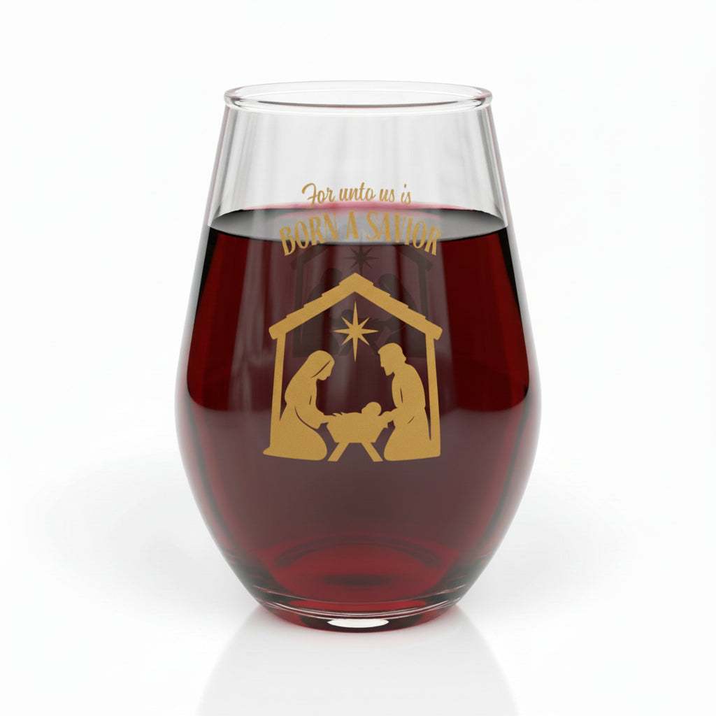 'Born to Be a Savior' Holiday Wine Tumbler, 11.75 oz