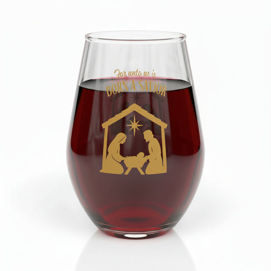 'Born to Be a Savior' Holiday Wine Tumbler, 11.75 oz