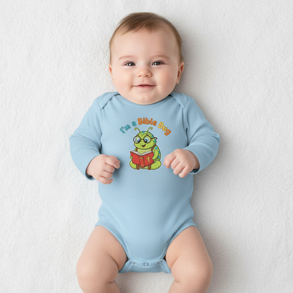 Infant Bodysuit - Bible Bug Reading the Bible Design