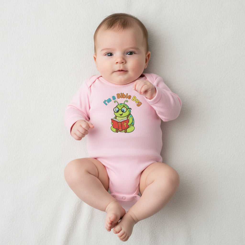 Infant Bodysuit - Bible Bug Reading the Bible Design
