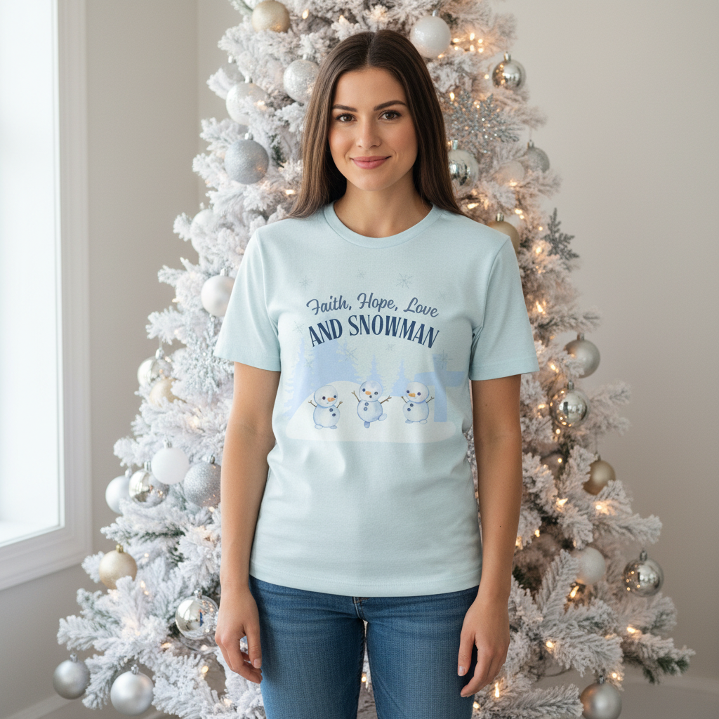 Faith, Hope, Love Snowman Tee
