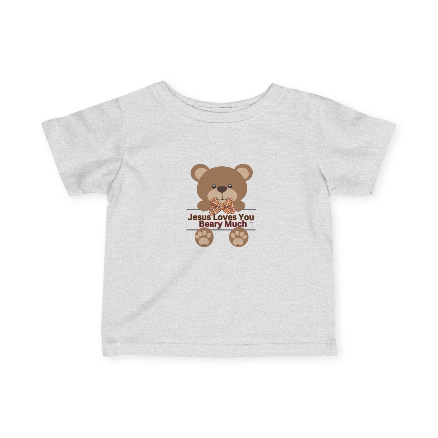Jesus Loves You Beary Much Infant Tee, Cute Baby T-Shirt, Kids Apparel, Gift for Baby Shower, Toddler Outfits