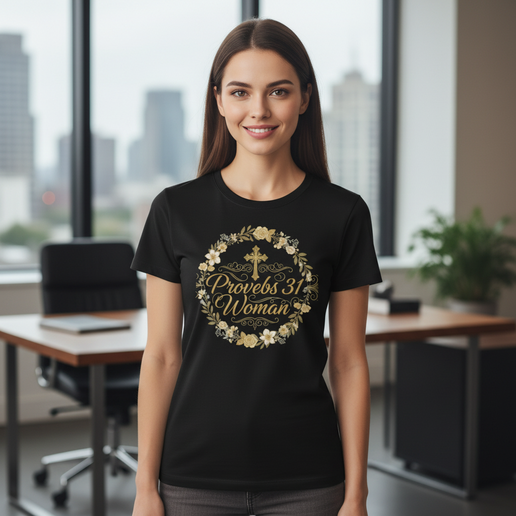 Proverbs 31 Woman Floral Cross T-Shirt