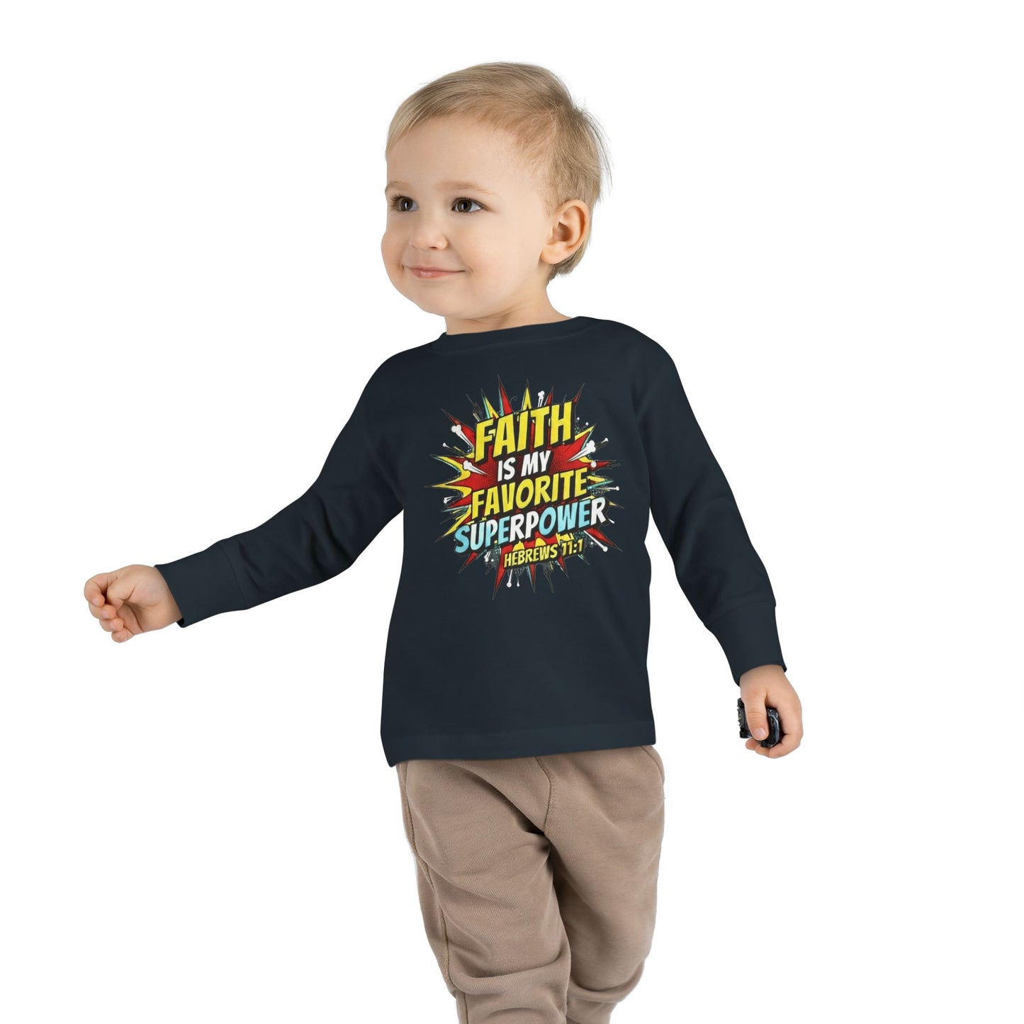 Faith is My Favorite Superpower Toddler Long Sleeve Tee