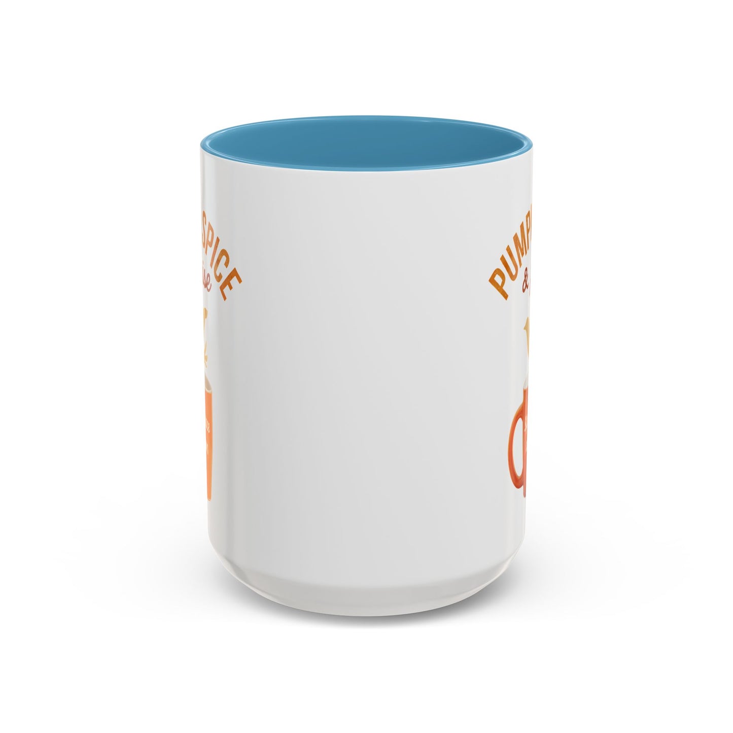 “Pumpkin Spice & Praise” fall comfort coffee cup. Give God all the praise well you enjoy your pumpkin spice.