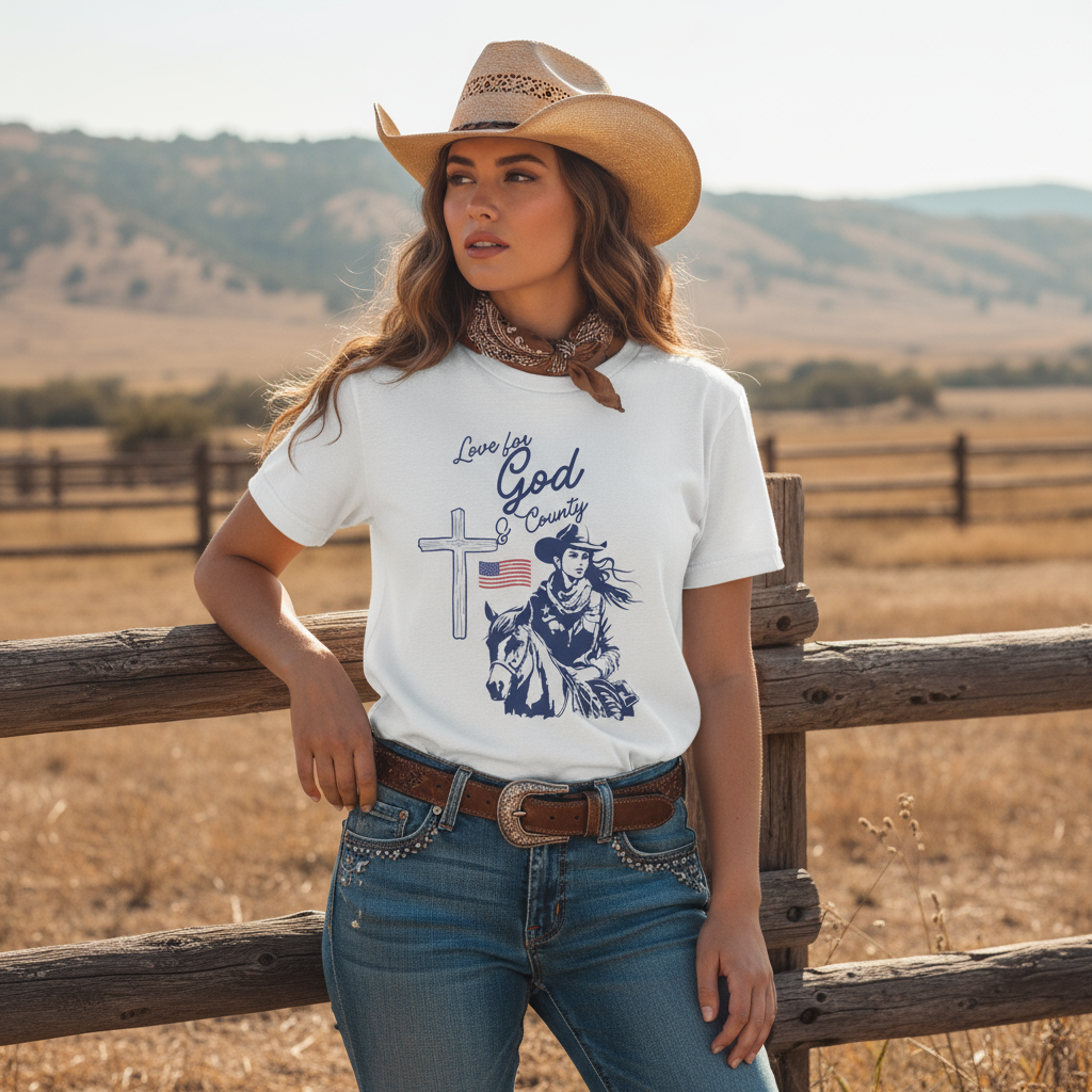 Love for God and Country Jersey Short Sleeve Tee