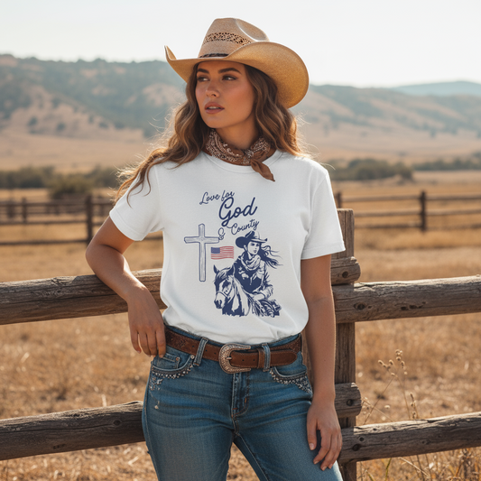 Love for God and Country Jersey Short Sleeve Tee