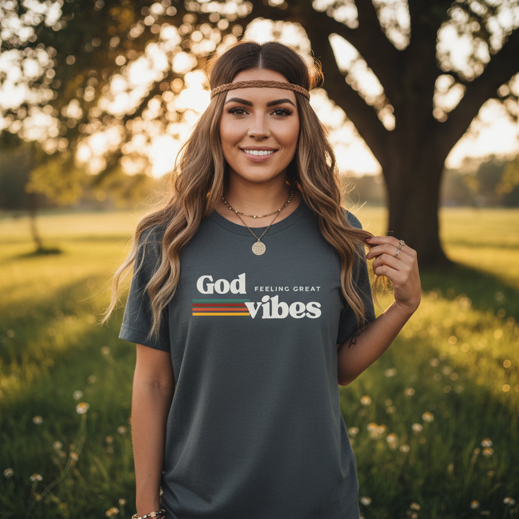 God Vibes Unisex Jersey Tee, Positive Affirmation Shirt, Inspirational Gift, Spiritual Fashion, Faith-Based Apparel
