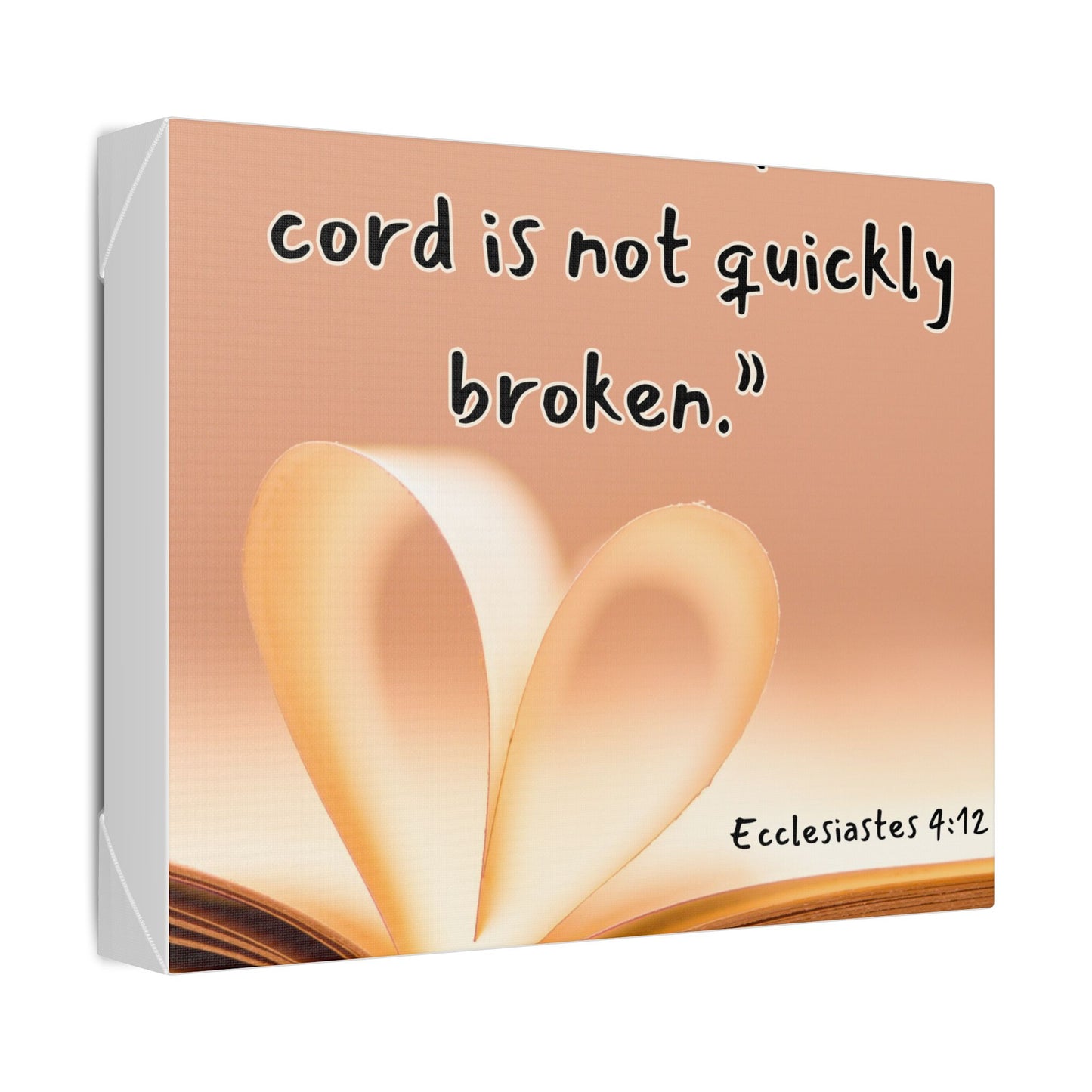 Ecclesiastes 4:12 Canvas - “A Threefold Cord Is Not Quickly Broken” Inspirational Wall Art