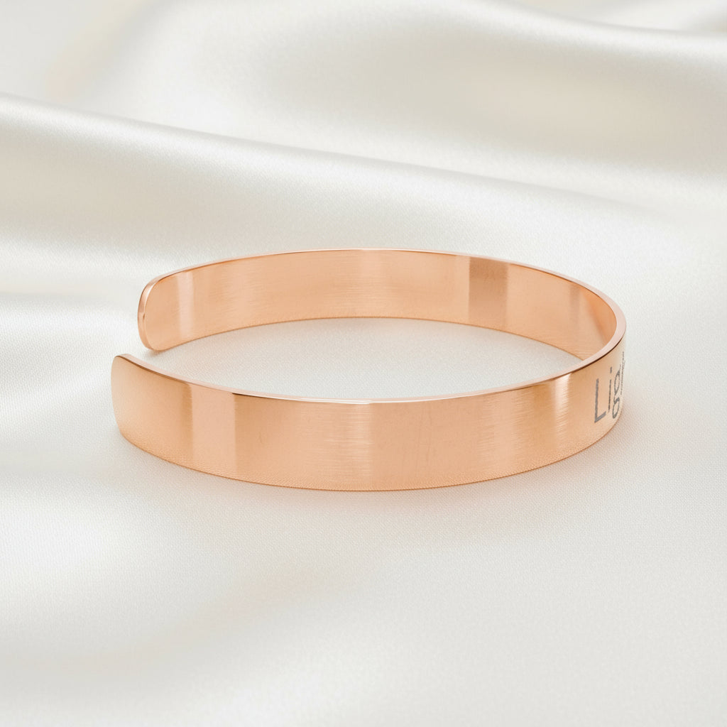 Lightbearer - Personalized Cuff Bracelet - Engraved 'Lightbearer' Statement Jewelry