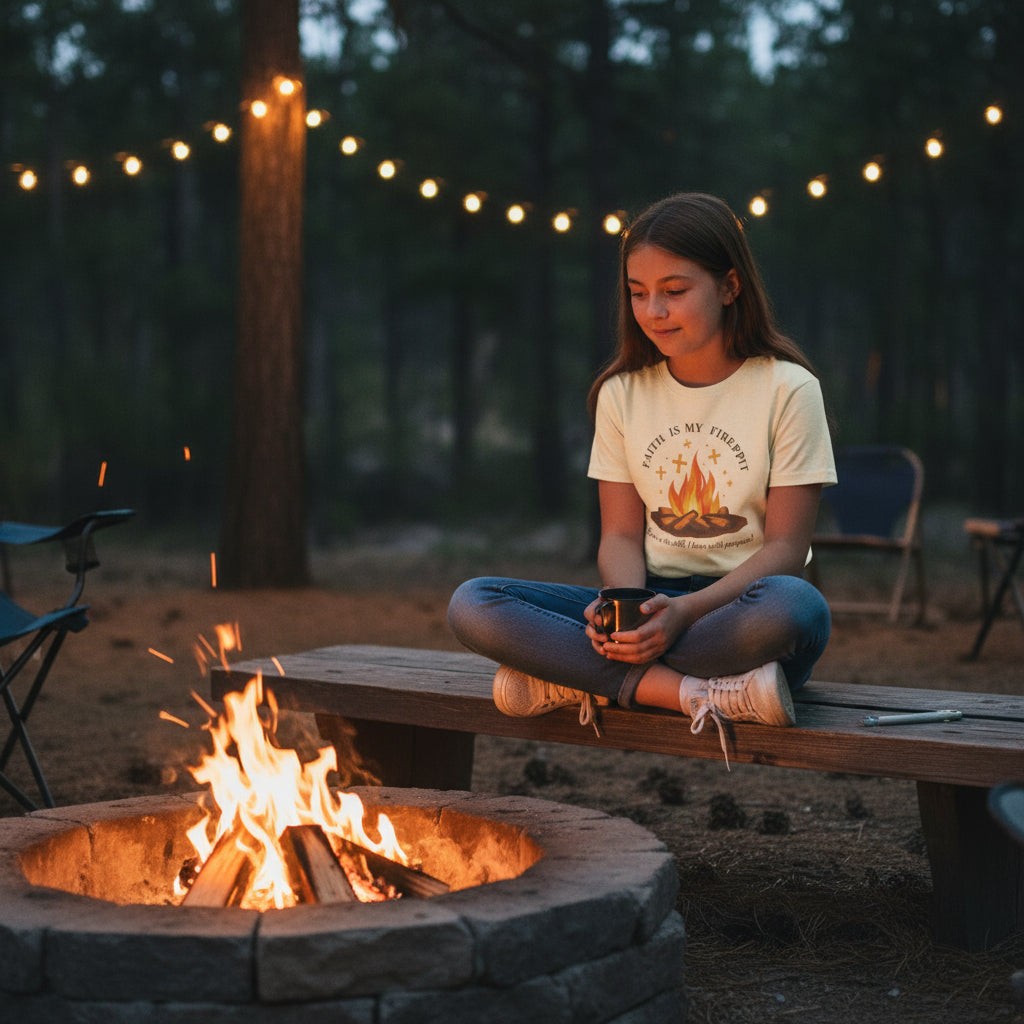 Faith is firefit T-shirt and burning purpose.Great fall christian apparel gifts