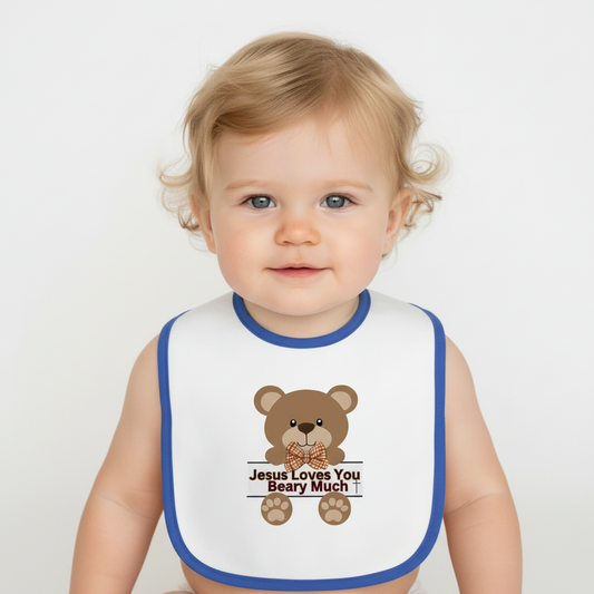 Baby Contrast Trim Jersey Bib