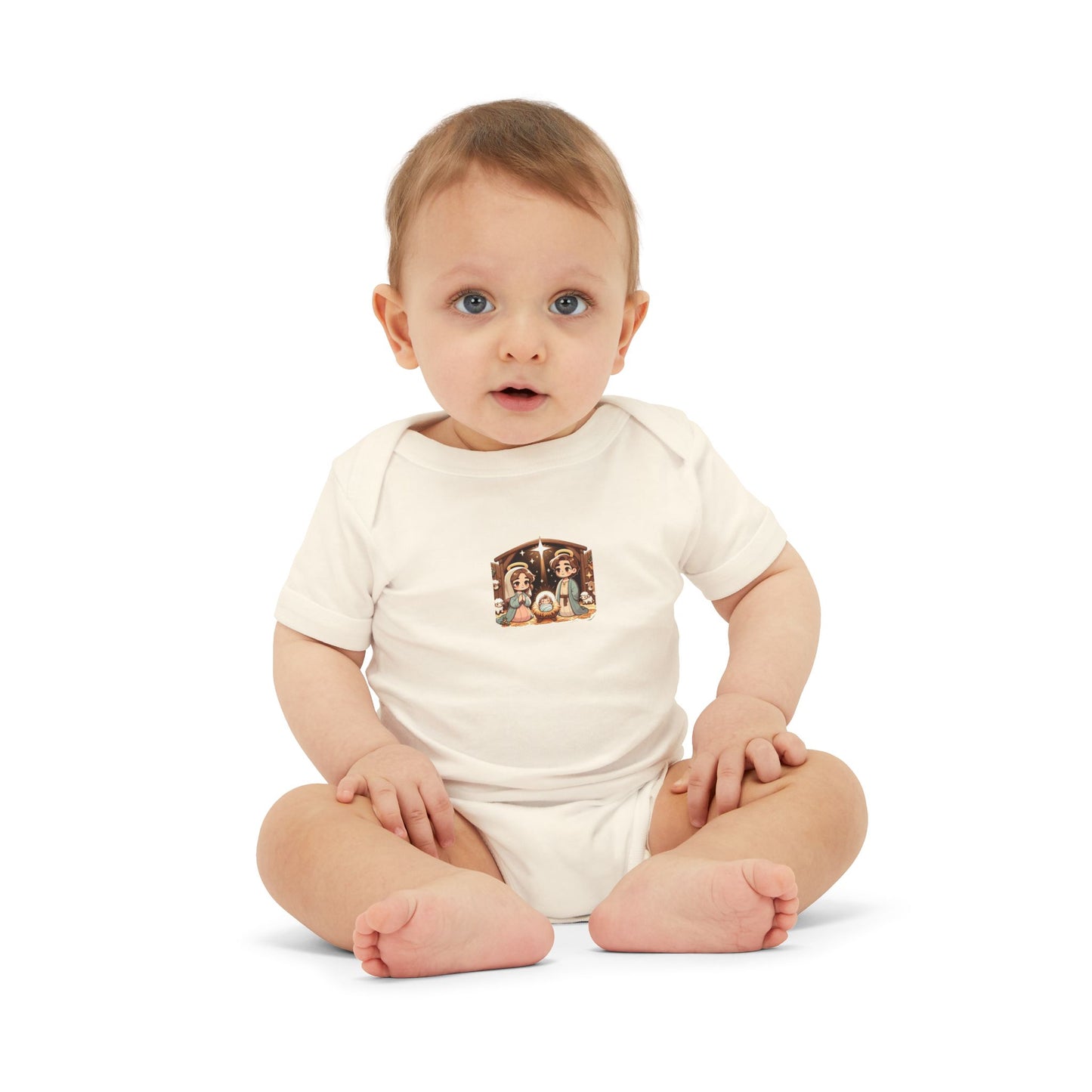 Infant Onesie with Nativity Scene – Baby Christmas Bodysuit