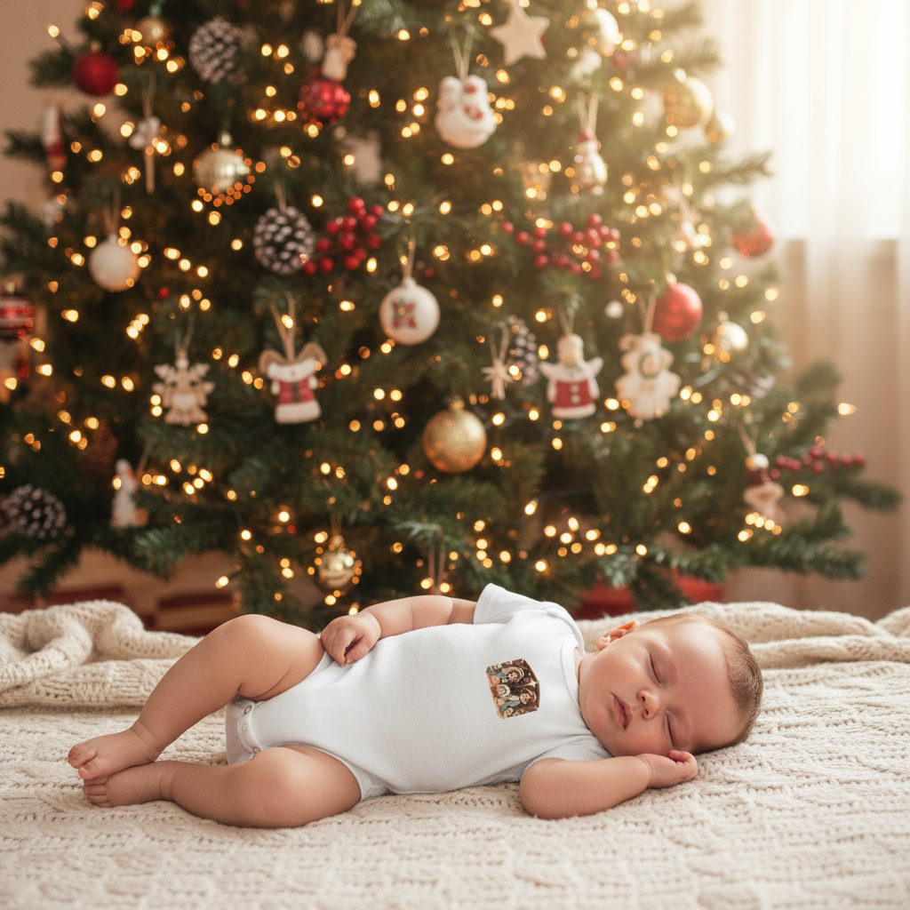 Infant Onesie with Nativity Scene – Baby Christmas Bodysuit