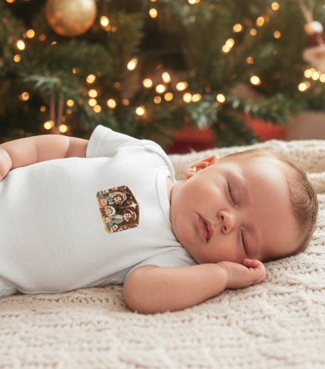 Infant Onesie with Nativity Scene – Baby Christmas Bodysuit