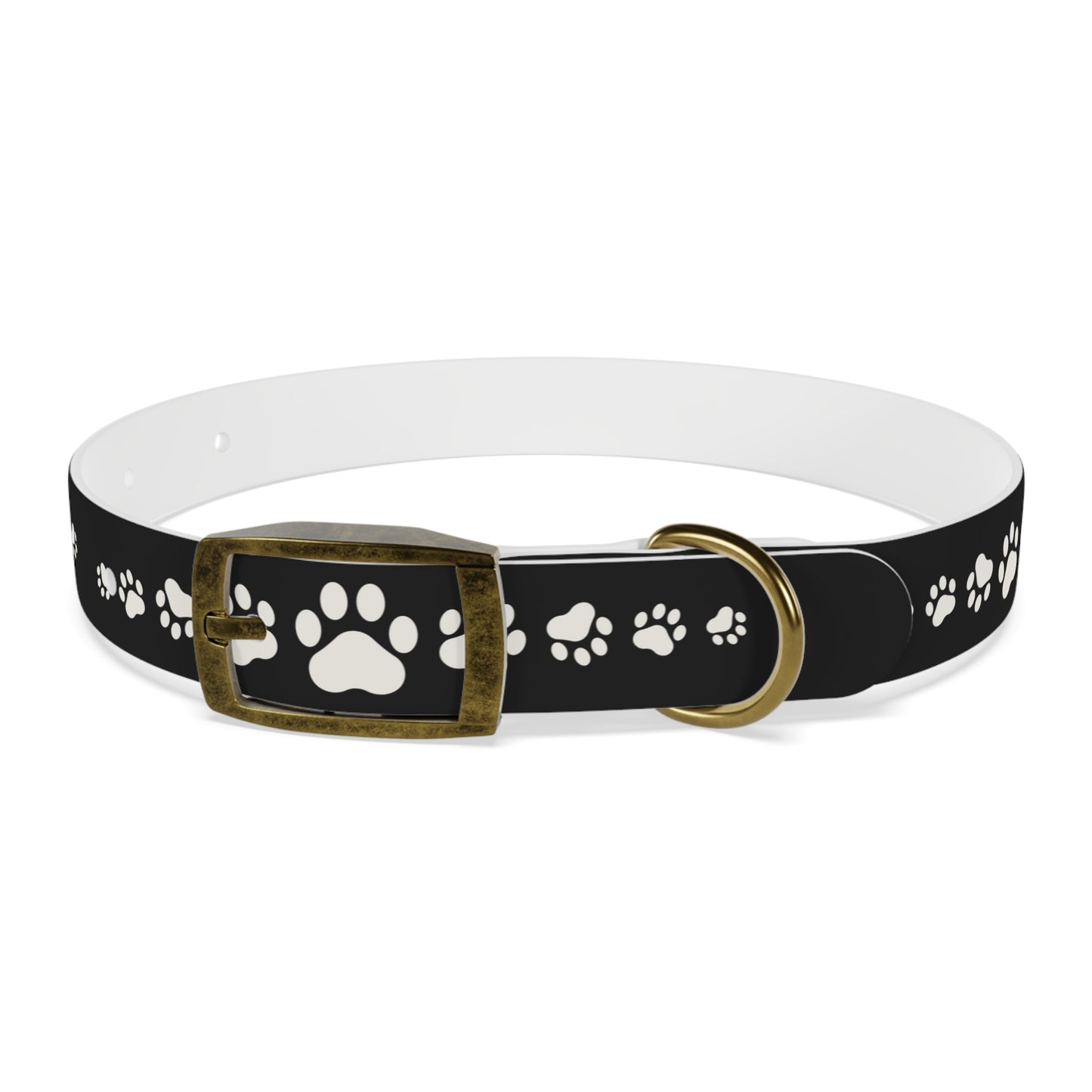 Red Paw Print Dog Collar — Durable Adjustable Pet Collar for Small & Medium Dogs