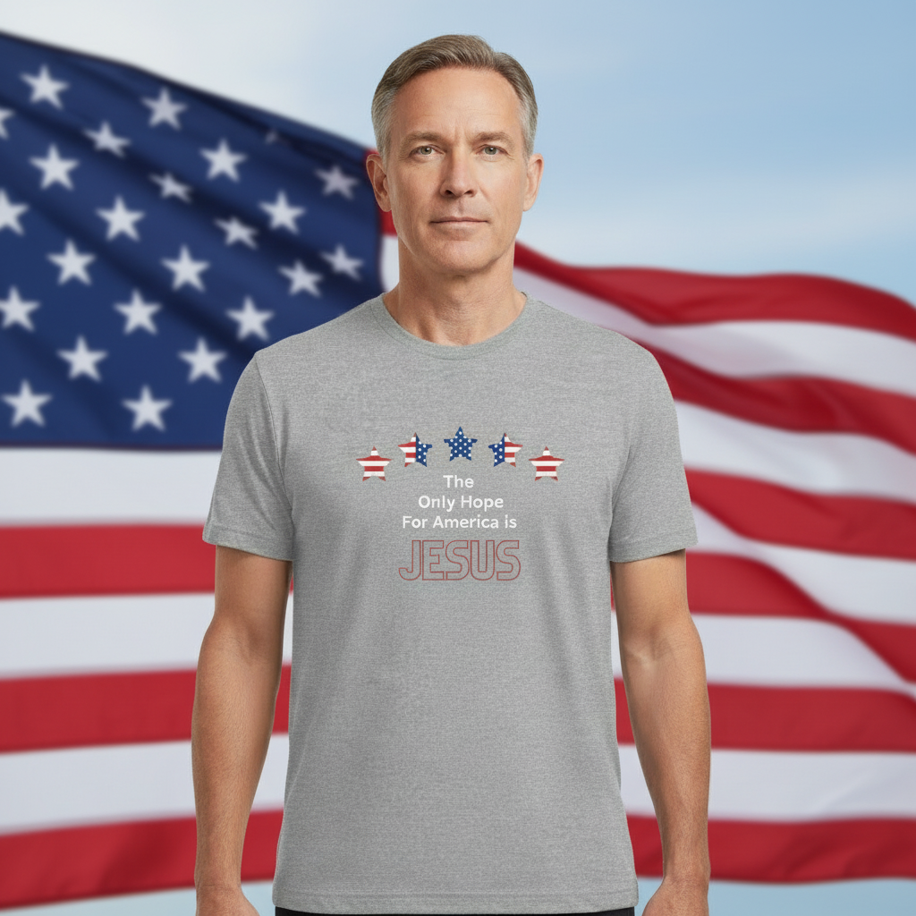 The Only Hope For America is Jesus - Short Sleeve Tee