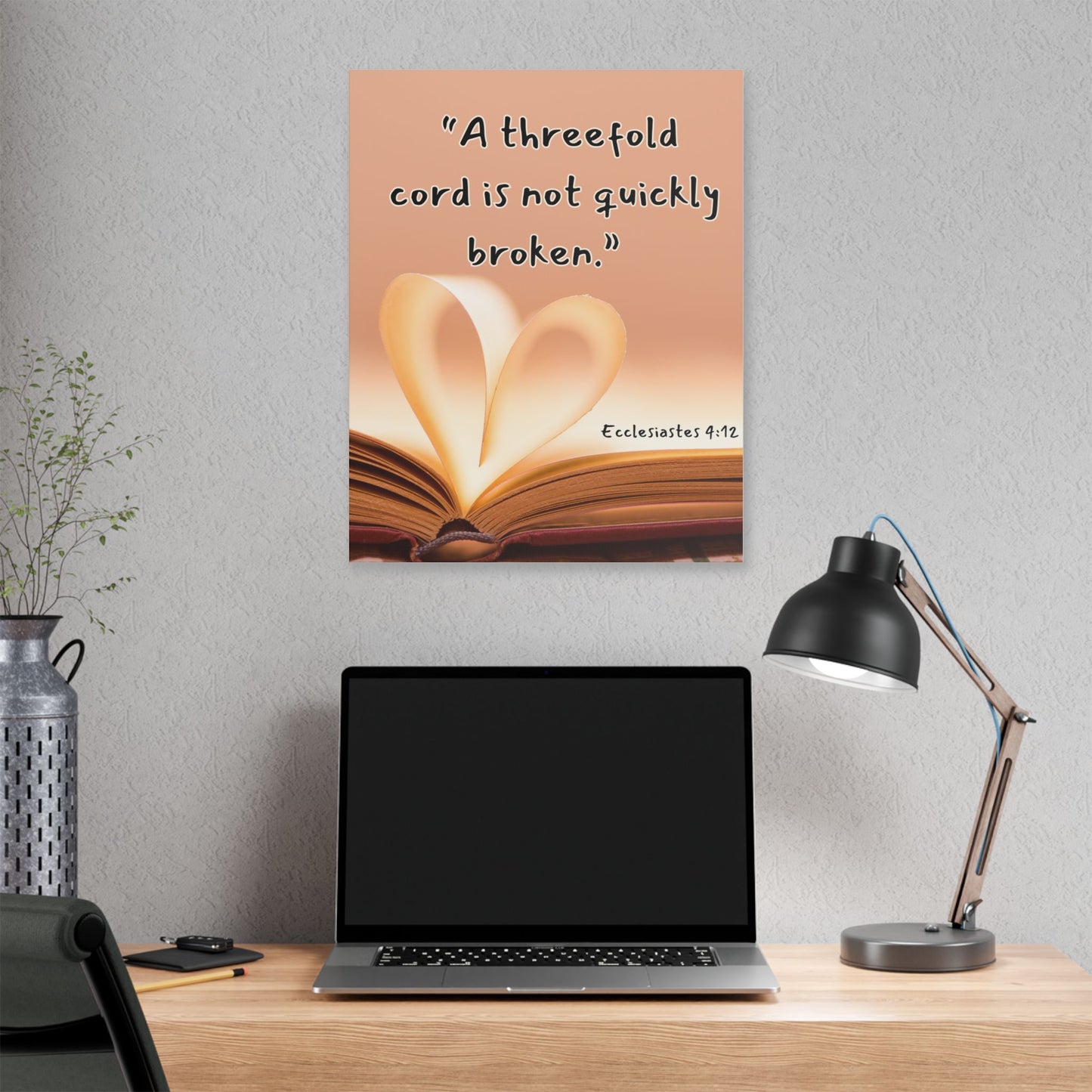 Ecclesiastes 4:12 Canvas - “A Threefold Cord Is Not Quickly Broken” Inspirational Wall Art