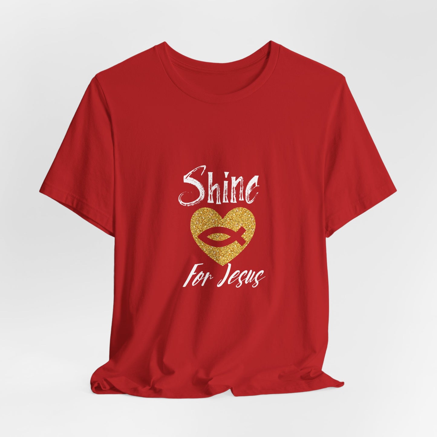 Shine for Jesus T-Shirt — Christian Faith Heart & Ichthys Tee
