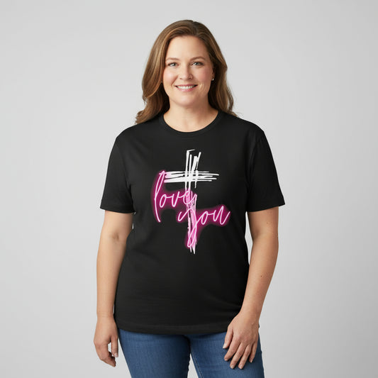 Cross love you t shirt