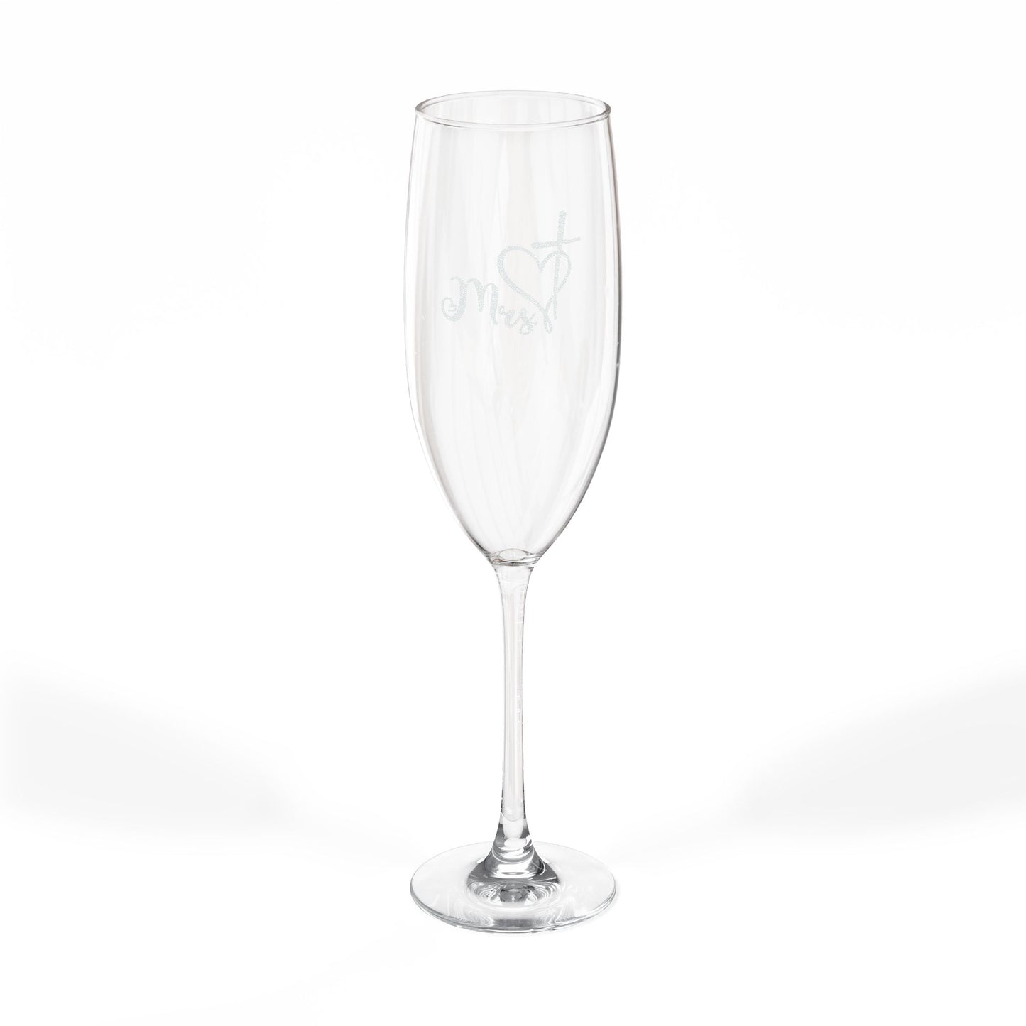Engraved 'Mrs.' Champagne Flute — 8 oz Personalized for your wedding Day Gift
