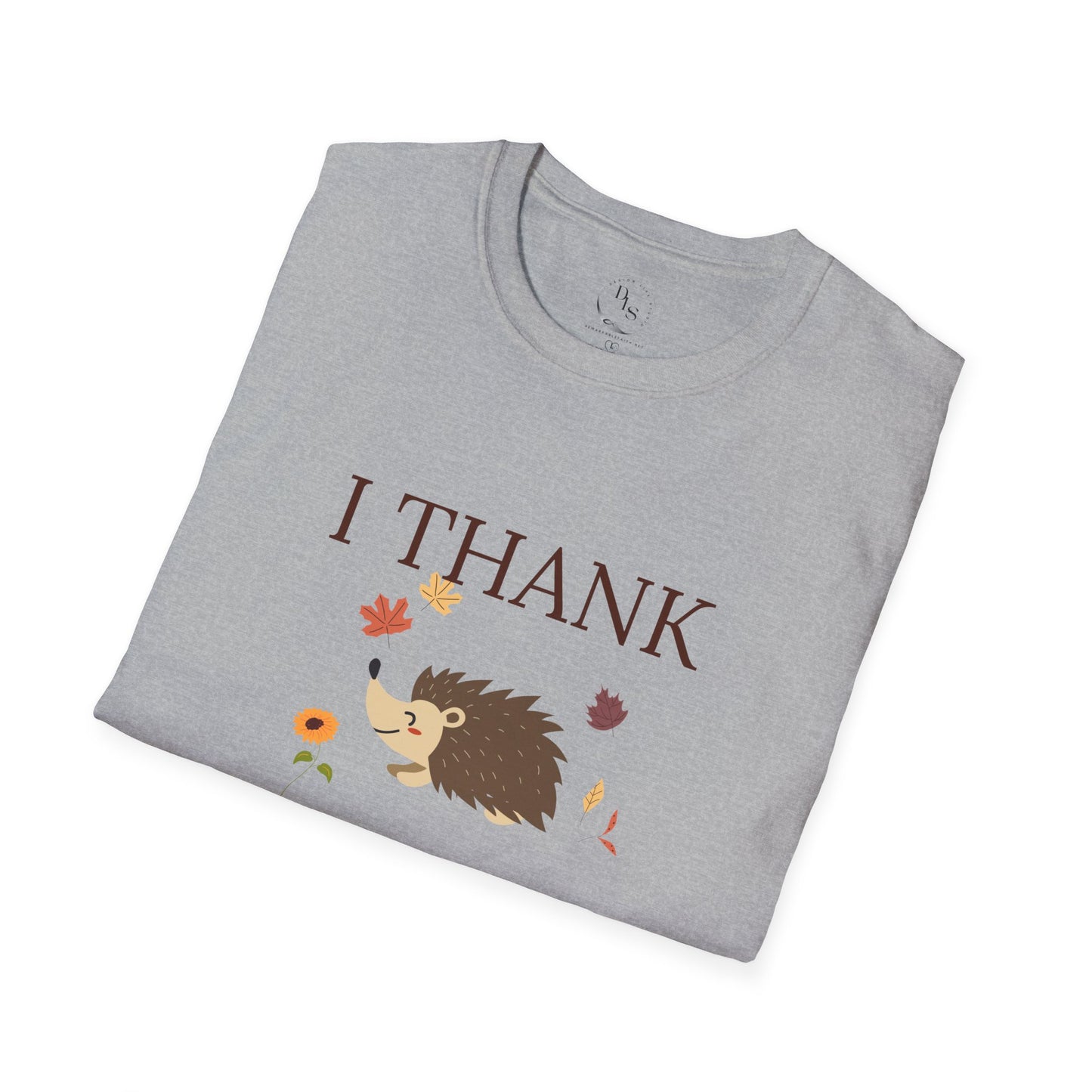 Unisex Fall Hedgehog T-Shirt | I Thank God for Fall | Autumn Apparel, Cute T-Shirt, Gift for Nature Lovers, Seasonal Fashion