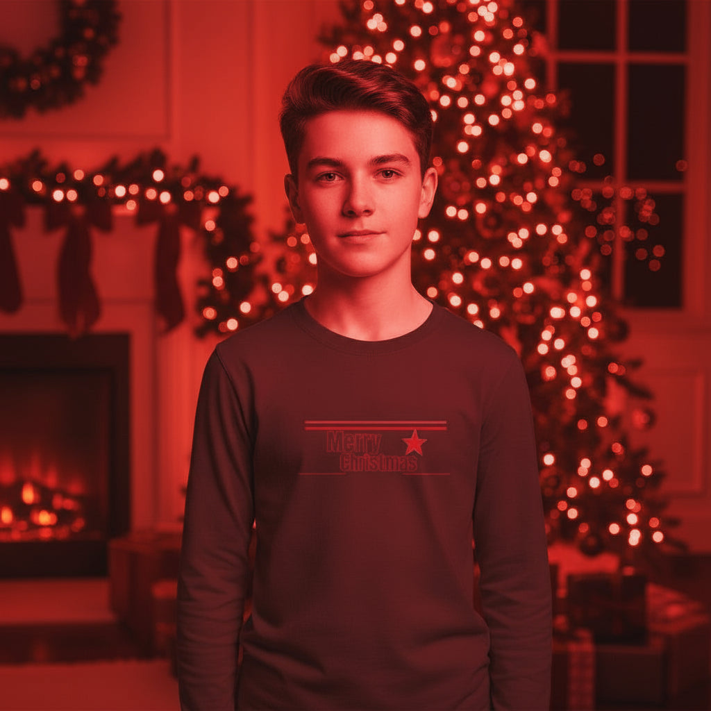 Retro Graphic Long Sleeve Tee - Vintage Star Design