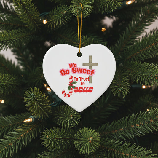 Ornament - Sweet to Trust in Jesus Candy Cane Ornament, 2-Side Print