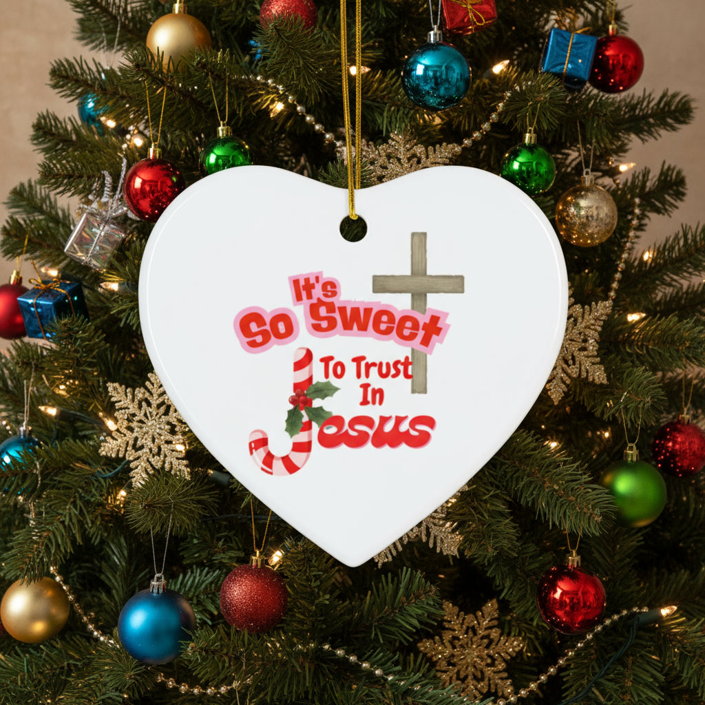 Ornament - Sweet to Trust in Jesus Candy Cane Ornament, 2-Side Print