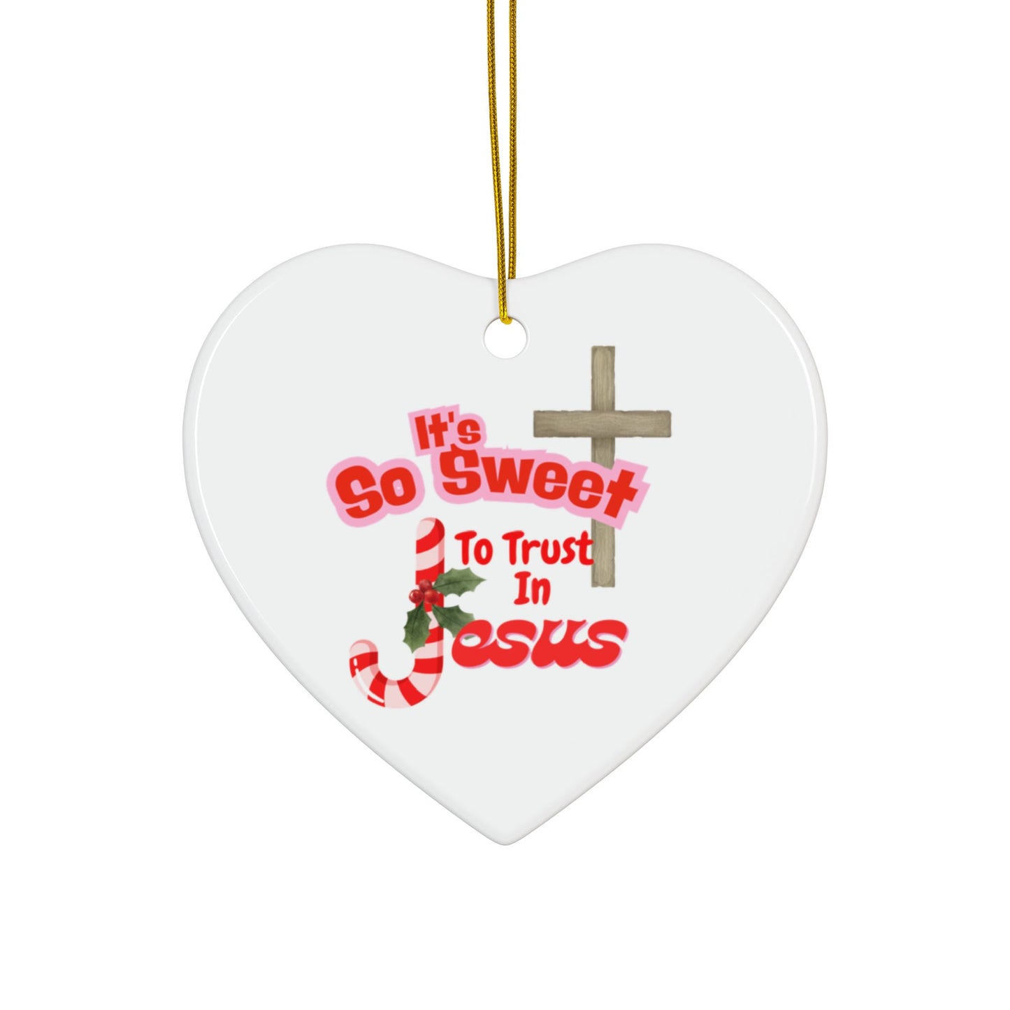 Ornament - Sweet to Trust in Jesus Candy Cane Ornament, 2-Side Print