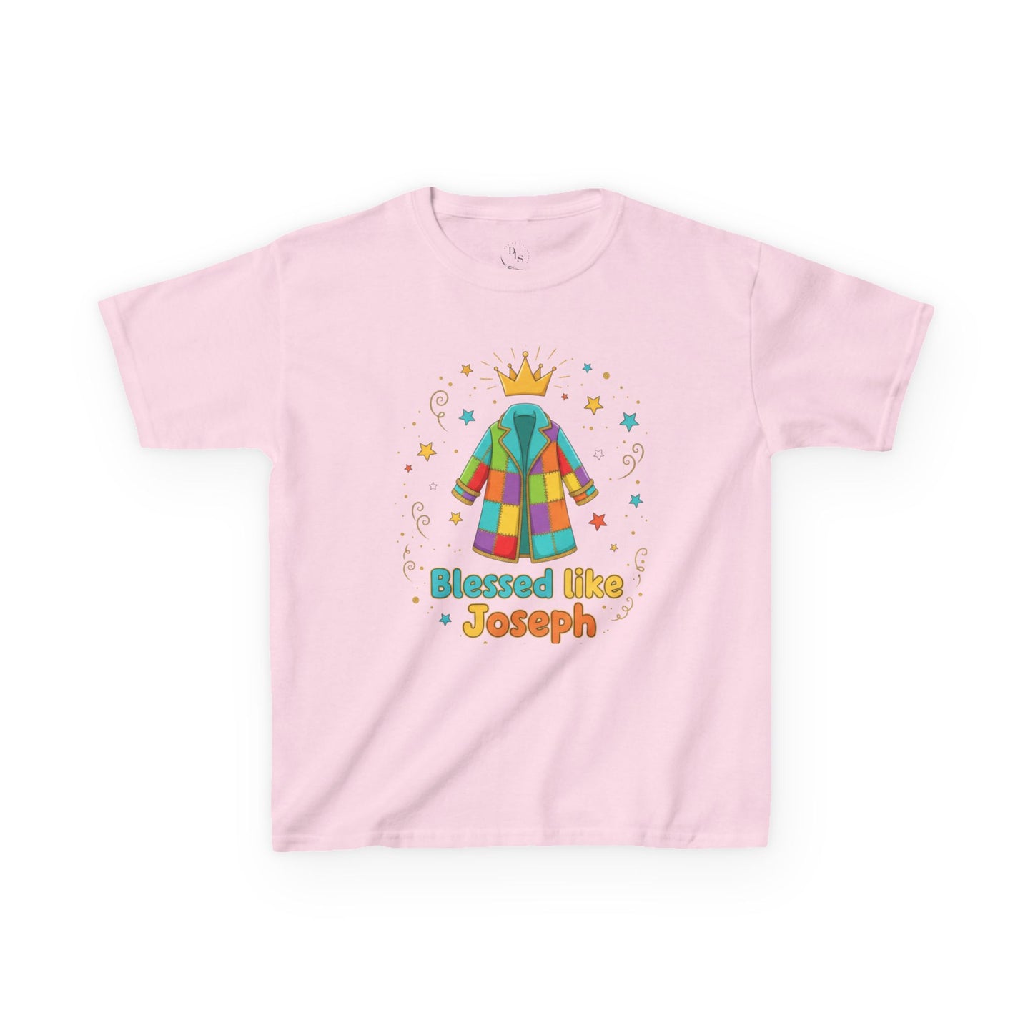 Kids Tee — 'Blessed like Joseph' Colorful Coat Kids Shirt (Religious Easter Nativity Gift)