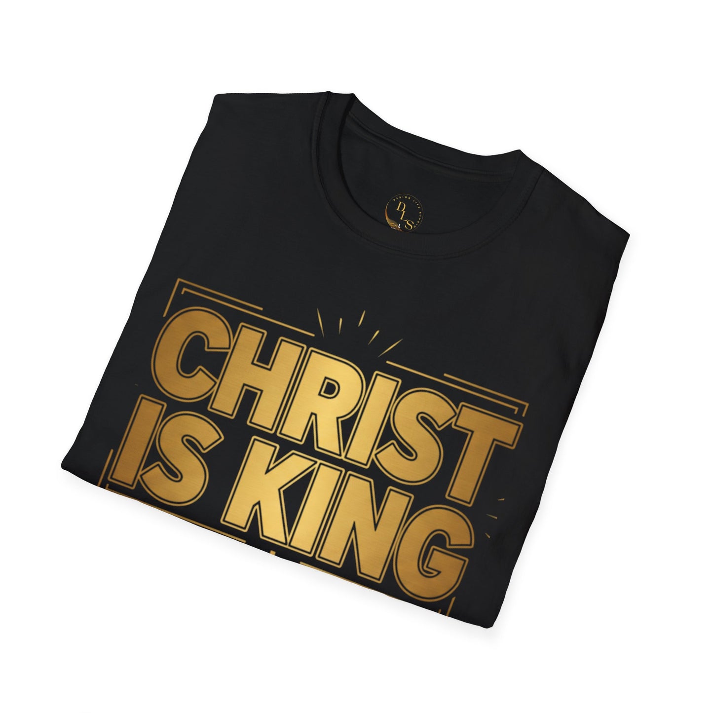 Christ Is King T-Shirt — Gold Foil Christian Faith Tee