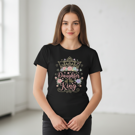 Daughter of the King Tee — Floral Crown Christian Faith T-Shirt
