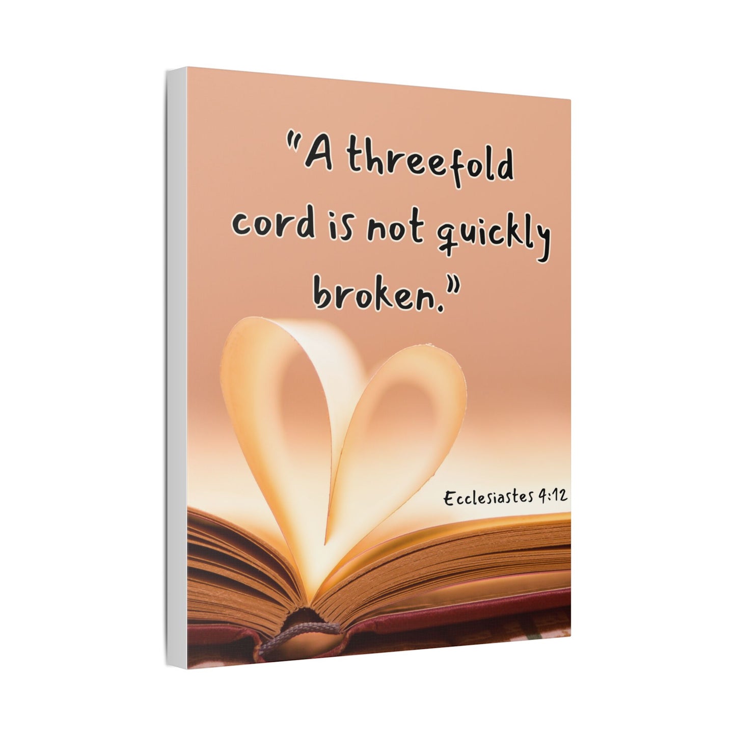 Ecclesiastes 4:12 Canvas - “A Threefold Cord Is Not Quickly Broken” Inspirational Wall Art