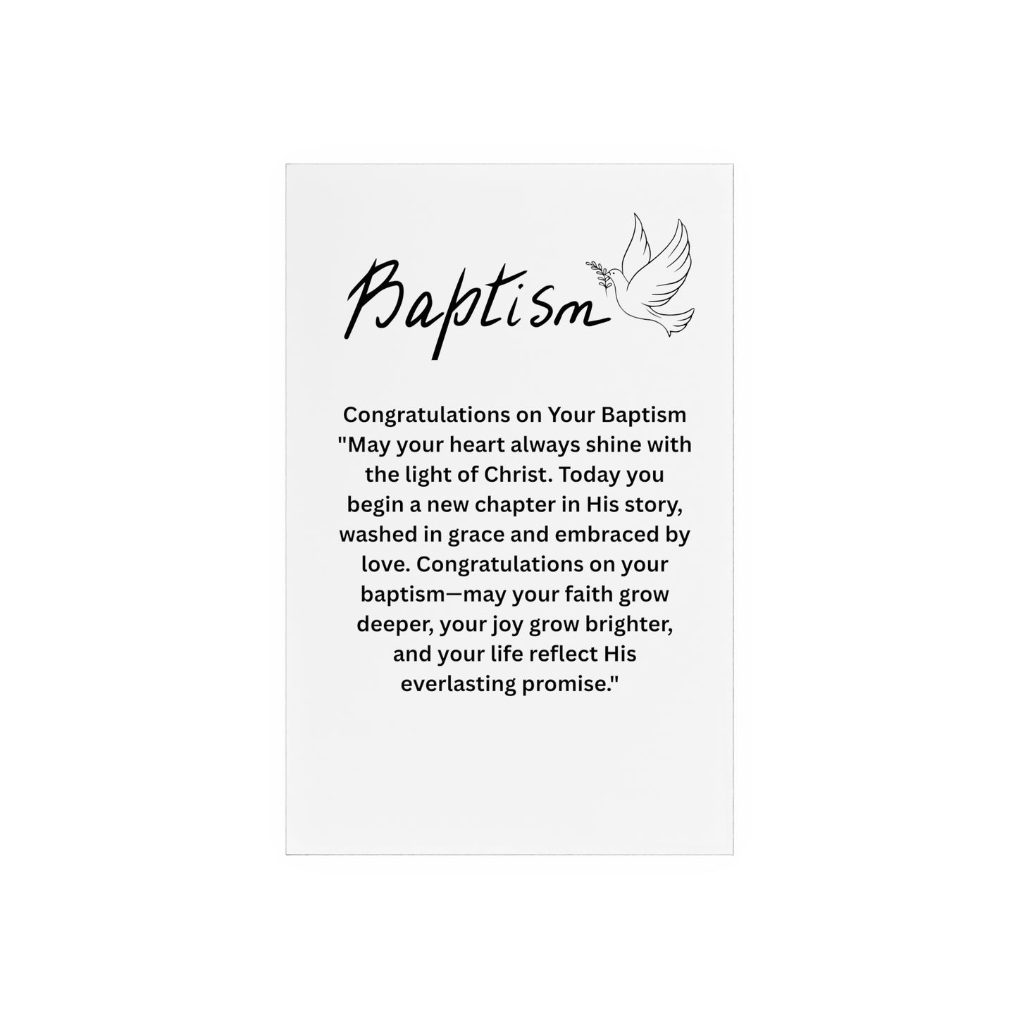 Baptism Acrylic Sign with Wooden Stand — Inspirational Christening Keepsake Plaque