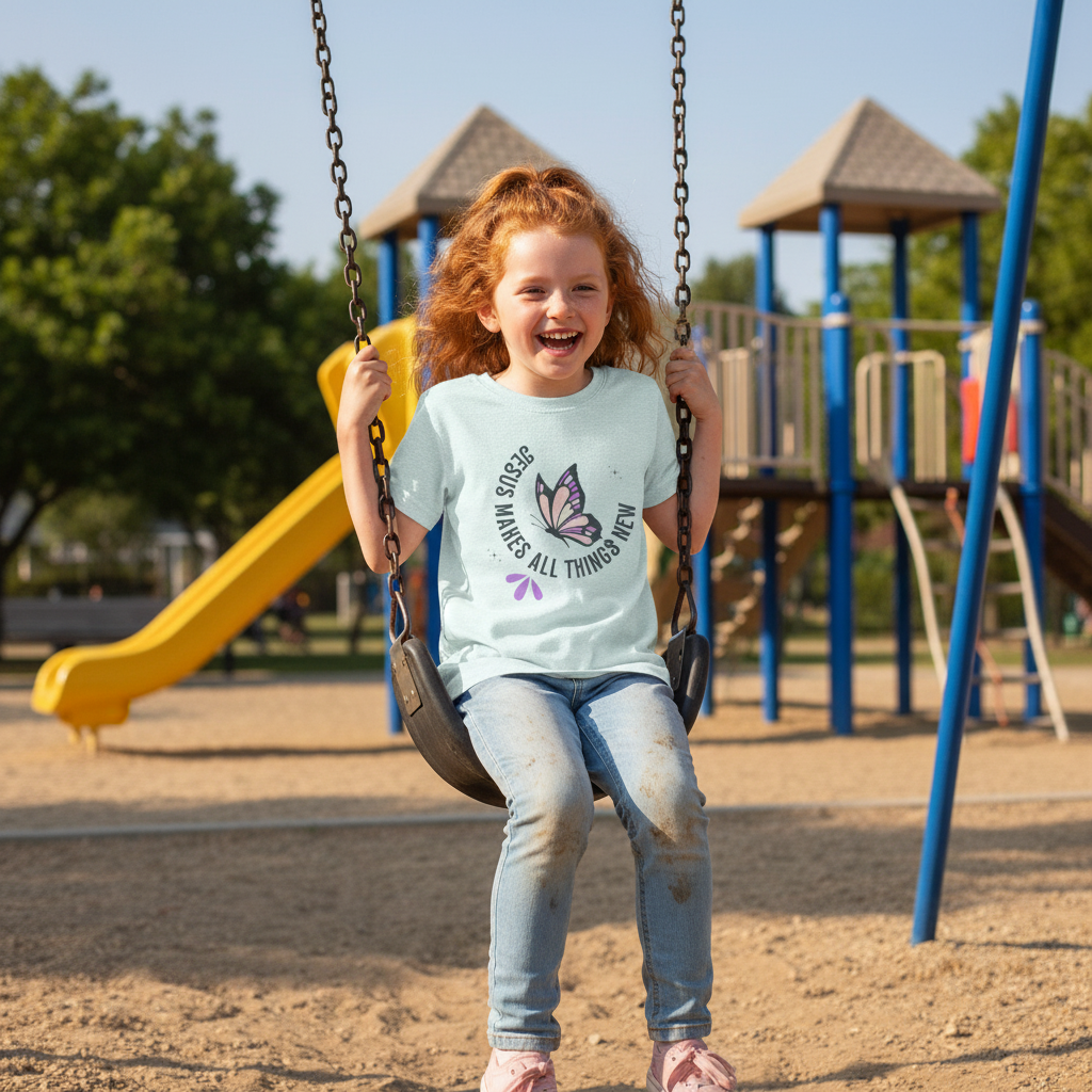 Butterfly Faith T-Shirt — "Jesus Makes All Things New" Christian Inspirational Tee