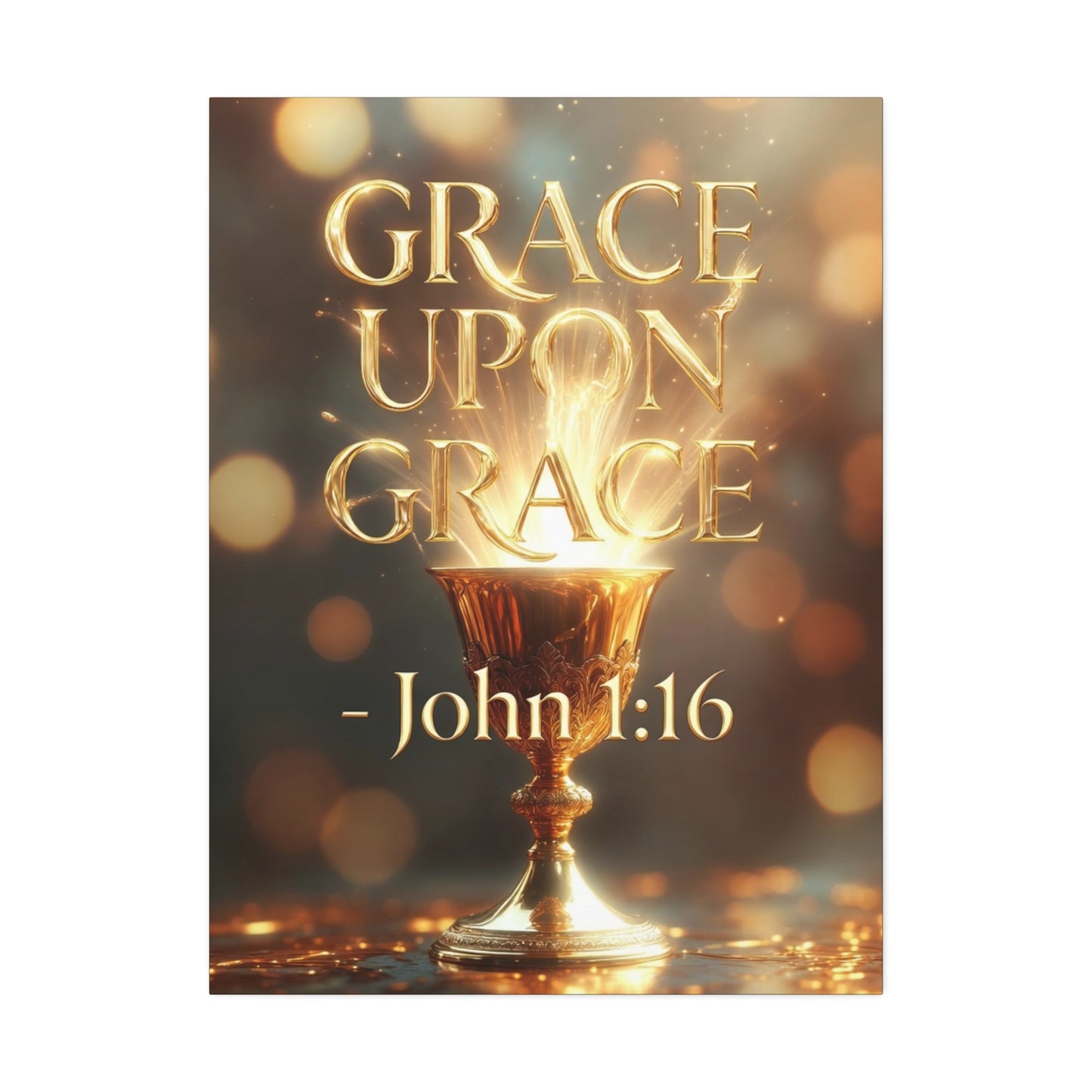 "Upon Grace" John 1:16 Canvas Wall Art