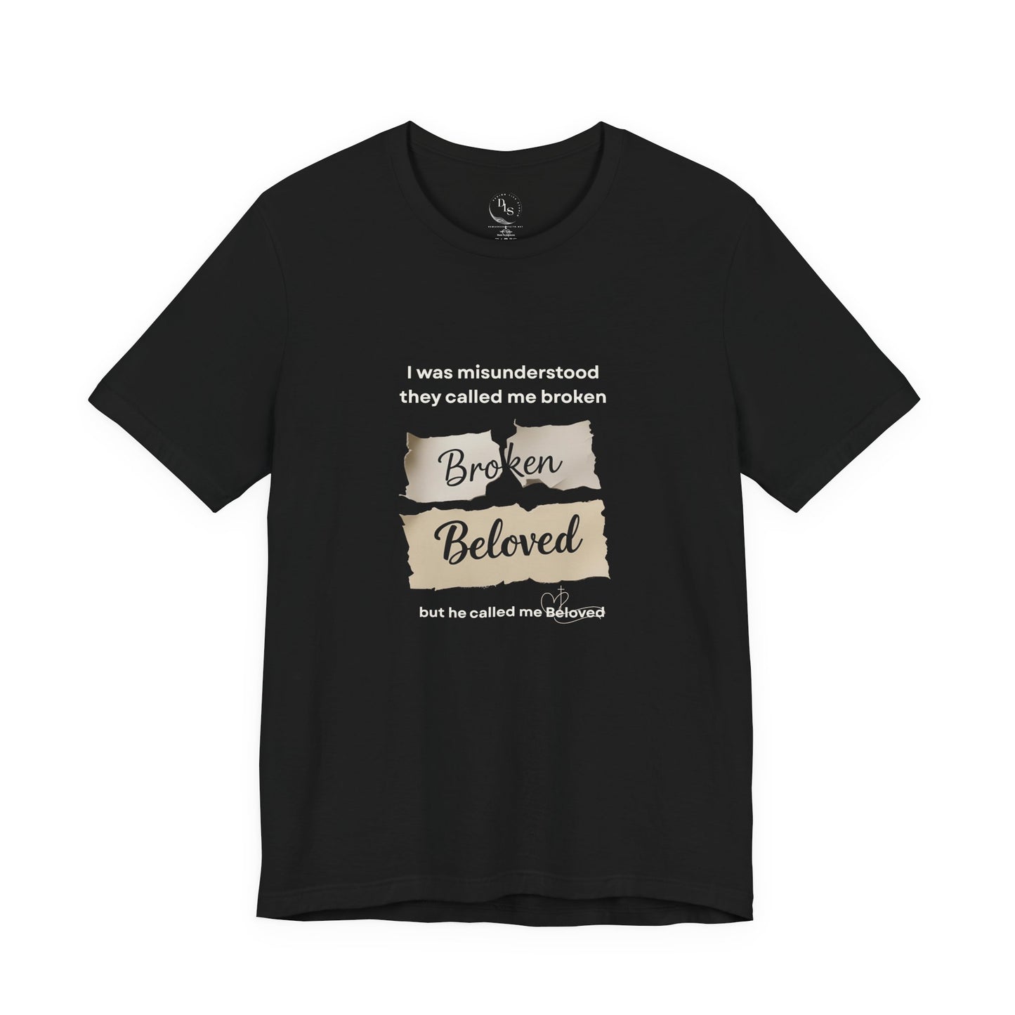 Broken Beloved Unisex Jersey Tee – Inspirational Quote Shirt for Self-Love and Healing