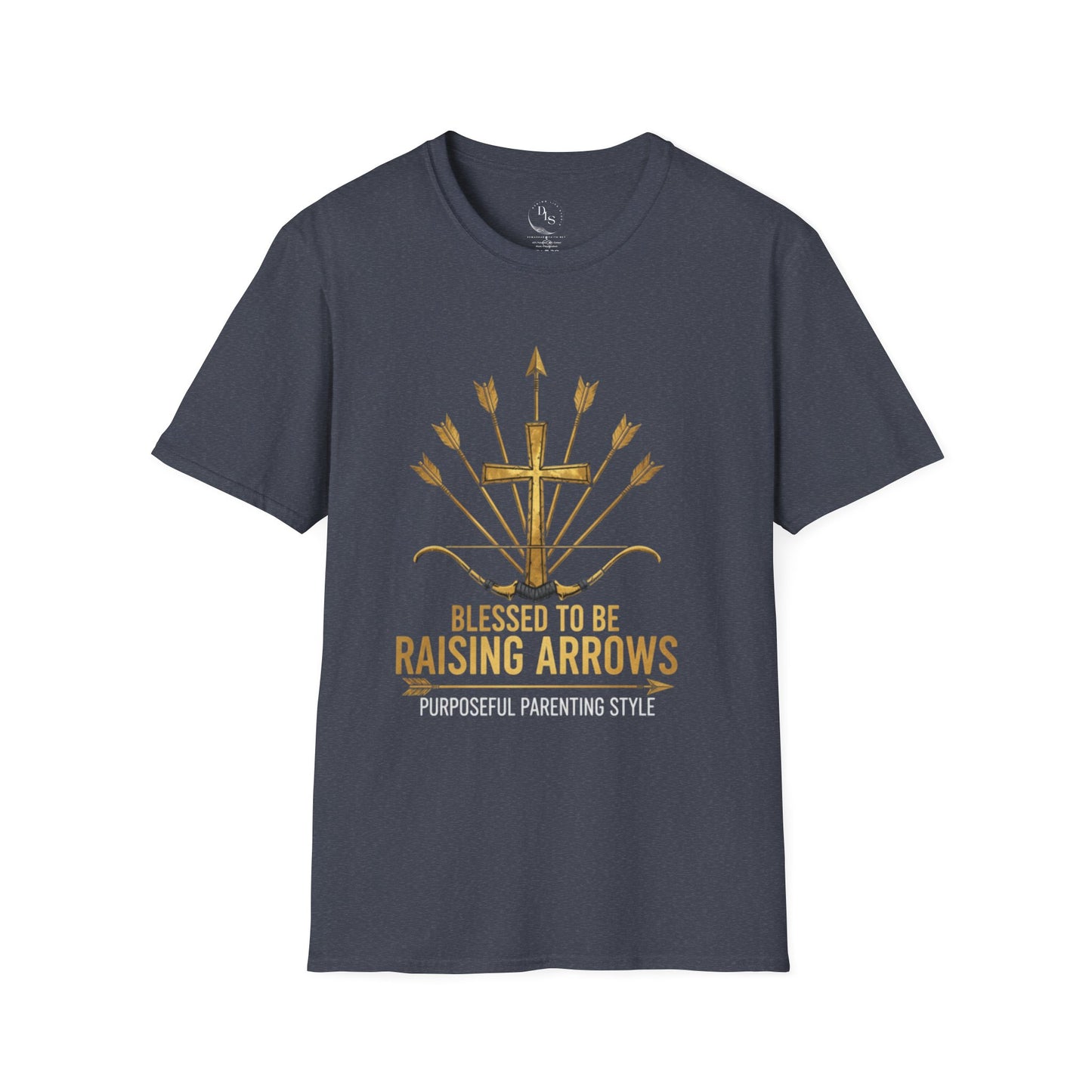 Christian T-Shirt — Blessed & Raising Arrows Cross Graphic